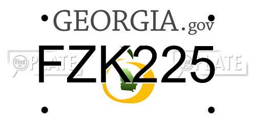 FZK225 Georgia License Plate