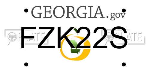 FZK22S Georgia License Plate