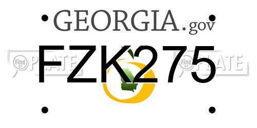 FZK275 Georgia License Plate