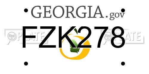 FZK278 Georgia License Plate