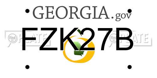 FZK27B Georgia License Plate