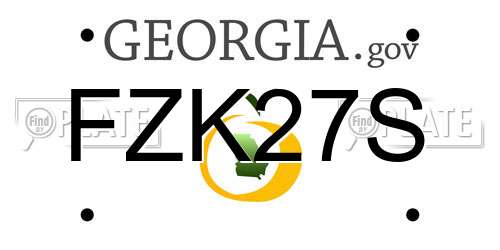 FZK27S Georgia License Plate