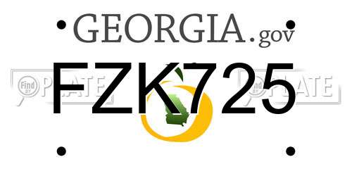 FZK725 Georgia License Plate