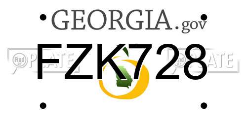 FZK728 Georgia License Plate