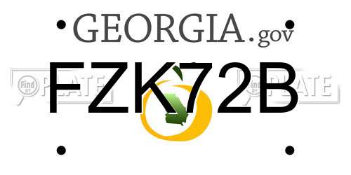 FZK72B Georgia License Plate