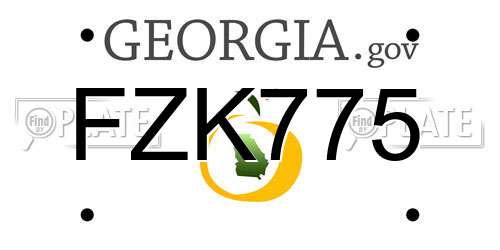 FZK775 Georgia License Plate