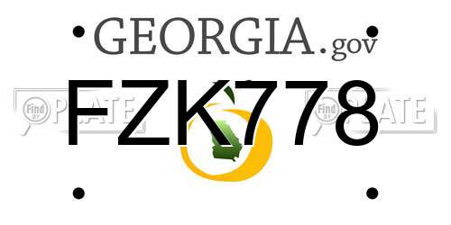 FZK778 Georgia License Plate