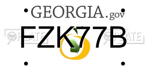 FZK77B Georgia License Plate