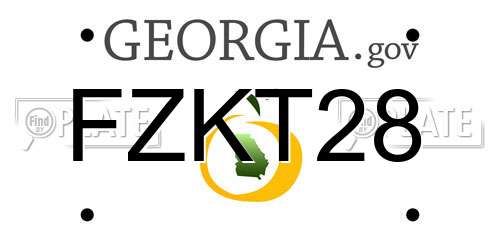 FZKT28 Georgia License Plate