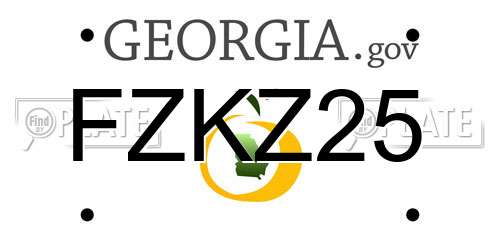 FZKZ25 Georgia License Plate
