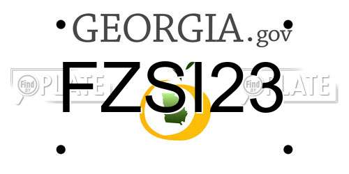 FZSI23 Georgia License Plate