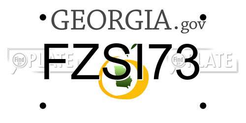 FZSI73 Georgia License Plate