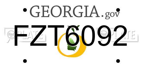FZT6092 Georgia License Plate