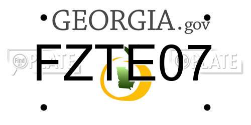 FZTE07 Georgia License Plate