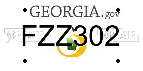 FZZ302 Georgia License Plate