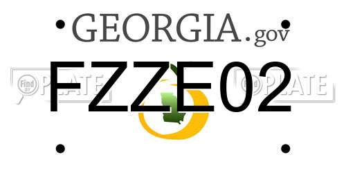 FZZE02 Georgia License Plate