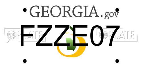 FZZE07 Georgia License Plate