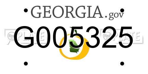 G005325 Georgia License Plate