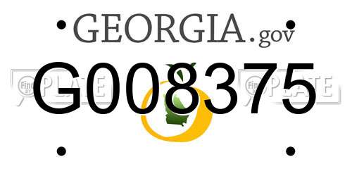 G008375 Georgia License Plate