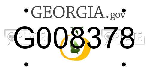 G008378 Georgia License Plate