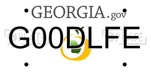 G00DLFE Georgia License Plate