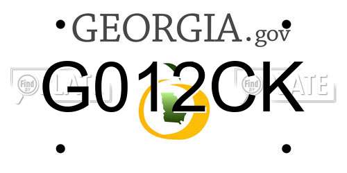 G012CK Georgia License Plate