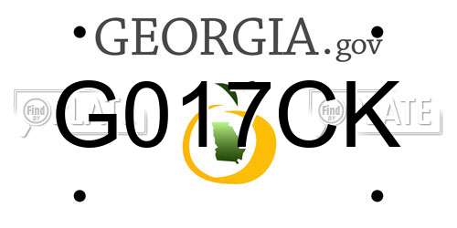 G017CK Georgia License Plate