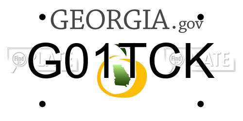 G01TCK Georgia License Plate