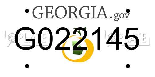G022145 Georgia License Plate