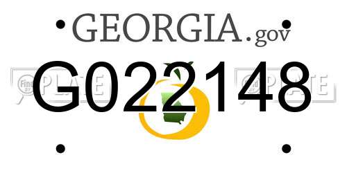 G022148 Georgia License Plate