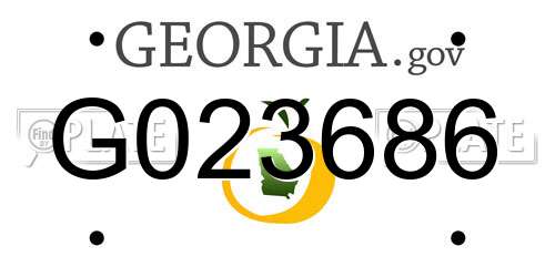 G023686 Georgia License Plate