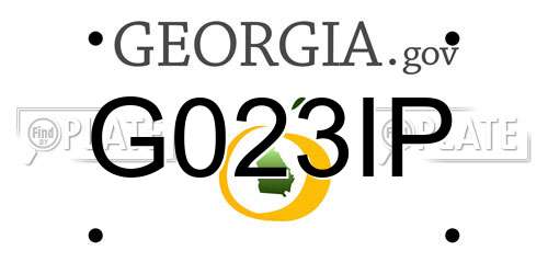 G023IP Georgia License Plate
