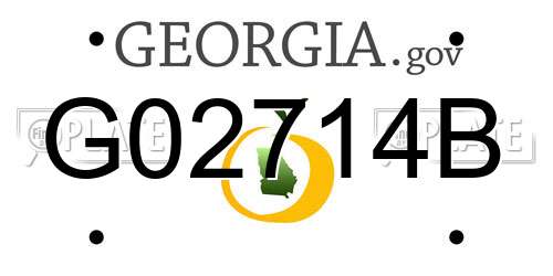 G02714B Georgia License Plate