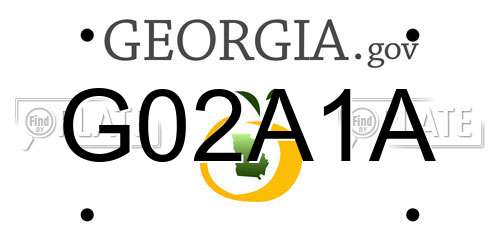 G02A1A Georgia License Plate