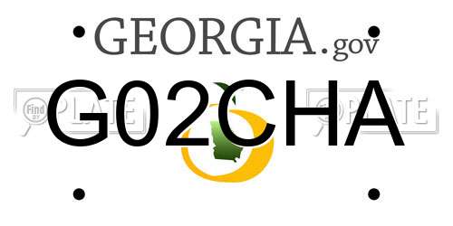 G02CHA Georgia License Plate