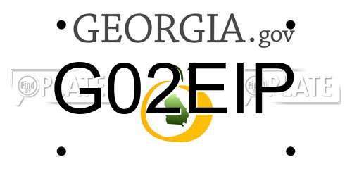 G02EIP Georgia License Plate
