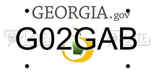 G02GAB Georgia License Plate