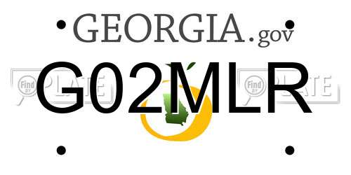 G02MLR Georgia License Plate