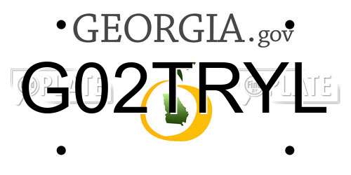 G02TRYL Georgia License Plate