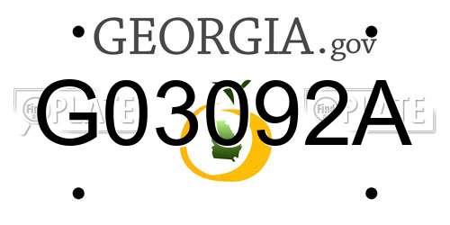 G03092A Georgia License Plate