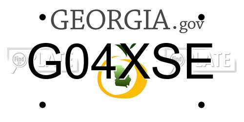 G04XSE Georgia License Plate