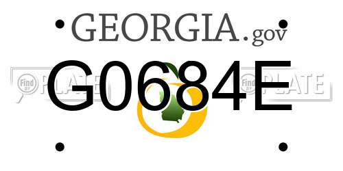 G0684E Georgia License Plate