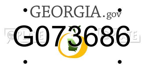 G073686 Georgia License Plate
