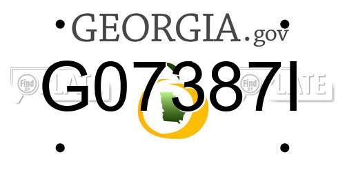 G07387I Georgia License Plate
