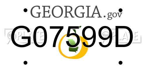 G07599D Georgia License Plate