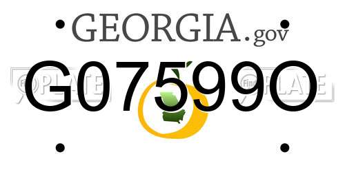 G07599O Georgia License Plate