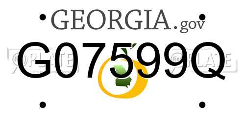 G07599Q Georgia License Plate