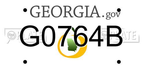 G0764B Georgia License Plate