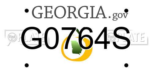 G0764S Georgia License Plate