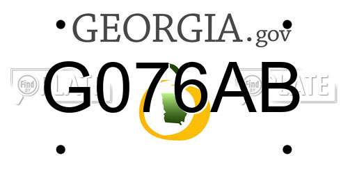 G076AB Georgia License Plate